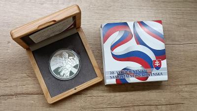 🇸🇰Stříbrná medaile 30.výročie vzniku SR, číslovaná, Kremnica 2023