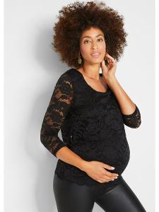 ES486 BONPRIX těhotenské krajkové kojící tričko V. 40/42 -951670-