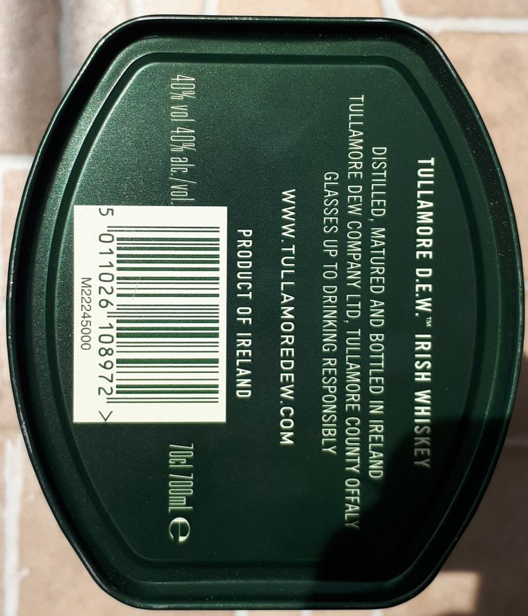 TULLAMORE DEW - plechový obal na láhev - Nápojový průmysl