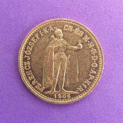 FJI. zlatá 10 koruna uherská 1906 KB -krásná !