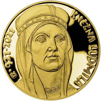 Zlatá mince 10000 Kč 2021 Kněžna Ludmila PROOF