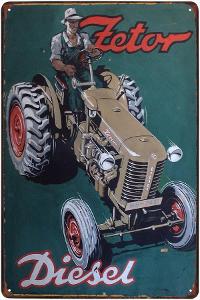 plechová cedule - traktor Zetor Diesel (dobová reklama) 