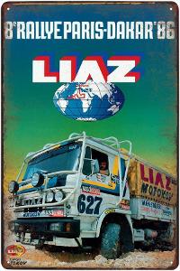 plechová cedule - Liaz: Rallye Paris-Dakar 1986 (dobová reklama)