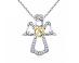 Strieborný náhrdelník S925 Anjel so zlatým srdcom Olivie - Šperky