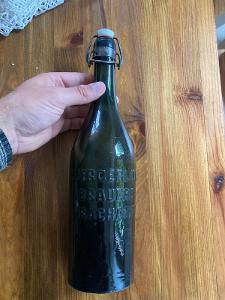 Stará lahev pivovar Prachatice Prachatitz krásný patent 1LZ