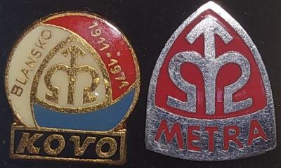 P212 Odznak Metra Blansko Kovo - 2ks