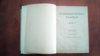 Časopis Československá Filatelie 1949,knižní vazba,kompl.roč.V.,Hirsch