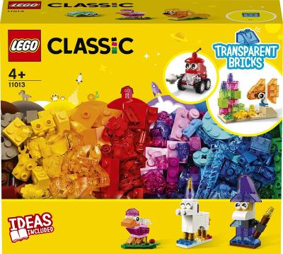 Nové LEGO® Classic 11013 Priehľadné kreatívne kocky s 500 dielikmi, od 4+