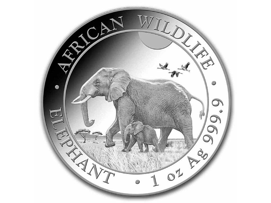 Strieborná investícia mince slon, african wildlife elephant 1oz 2022 - Numizmatika