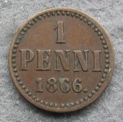 Finsko 1 penny 1866