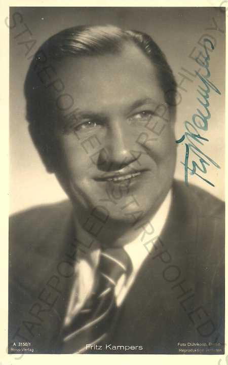 Portrét, Fritz Kampers, německý herec, podepsaná | Aukro
