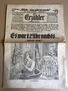 Německé noviny Zeitung Der Erzähler Vypravěč 14.September 1934