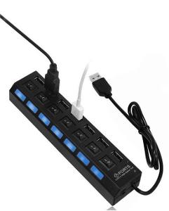 7 portový rozbočovač USB s vypínačem 