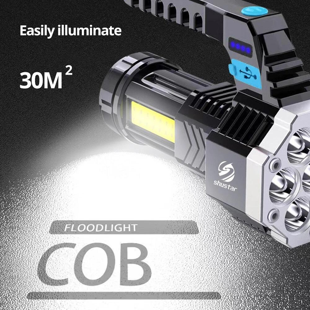 Vysoce výkonná dobíjecí LED svítilna 7LED kempingová materiál ABS - Turistika a cestování