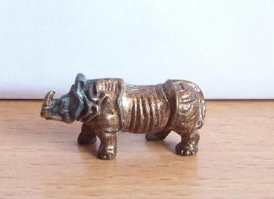 Kovová figurka : Wildtiere GIODI - zvířátko nosorožec messing