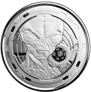 strieborná minca 1 oz Alien 2022 Ghana .999 Ag BU
