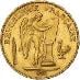 Zlatá minca francúzsky 20 frank Anjel 1877 - Numizmatika