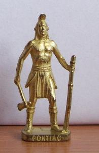 Kovová figurka : Indián Pontiac SCAME gold - Häuptlinge 2