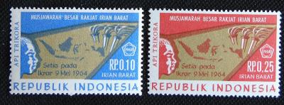Indonésie West Irian, 1968, mapa oblasti Indonesie, **