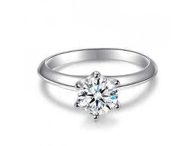 Moissanit moissanite diamantový Snubní stříbrný prsten diamant 925