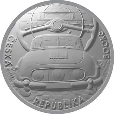 @ - Stříbrná mince ČNB 500 Kč 2023 Osobní automobil Tatra 603 stand 