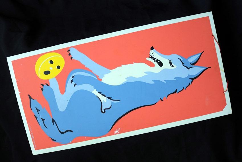 Vlk a šišiek. retro plastový obraz 24,5 x 50 cm (Drevoplast, ČSSR) - Starožitnosti a umenie