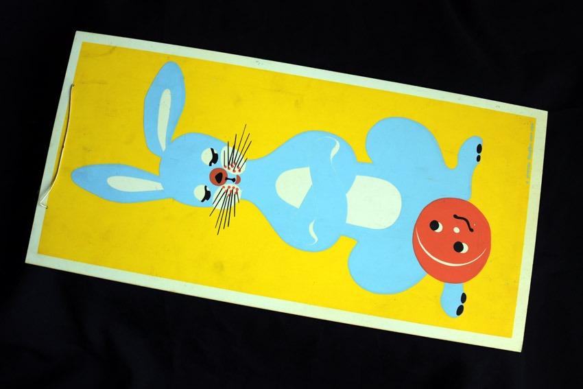 Zajac a šišiek. retro plastový obraz 24,5 x 50 cm (Drevoplast, ČSSR) - Starožitnosti a umenie