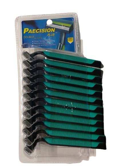 Jednorazové žiletky pre mužov - Paecision Plus (12 ks) Farba zelená. - Kozmetika a parfémy
