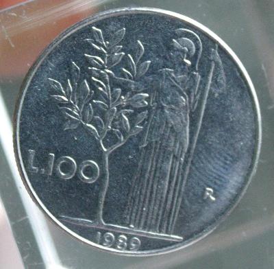 Itálie 100 lir, 1989 / Mince (o1/3)