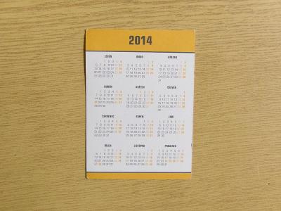 Kapesní kalendář kalendářík jako pozvánka k lékaři 2014