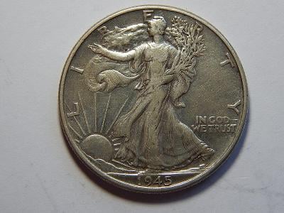 USA ½ Dollar 1945 Ag XF č00040