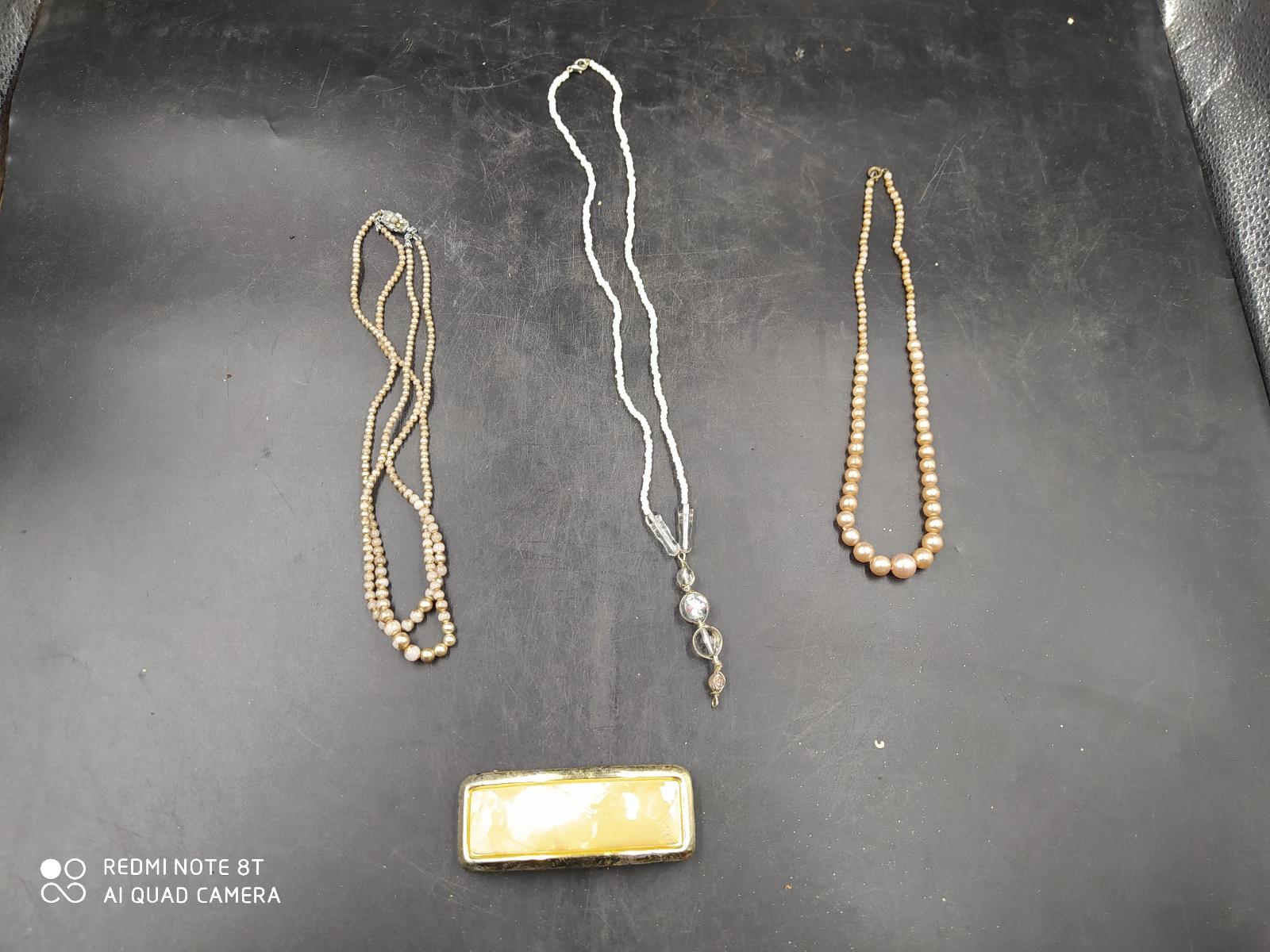Bižutéria, 3x náhrdelník 42-54 cm, + spona do vlasov 9,5 x3, 5cm (18841) - Šperky a hodinky