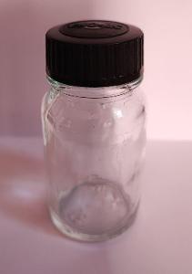 Staré, sklenené fľaštičky liekovky 50ml s plastovým viečkom SPOFA