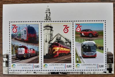 Lucembursko ** aršík,železnice,auta,pers. známka,r. 2021(aukce EN165)