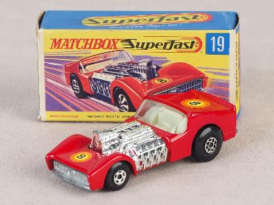 MATCHBOX SUPERFAST No.19 ROAD DRAGSTER 1970 - ORIGINÁL BOX