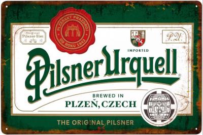 plechová cedule - Pilsner Urquell (Pivovar Plzeňský Prazdroj)