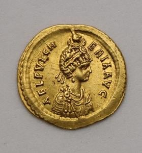 Zlatý Solidus - Aelia Pulcheria (414 - 453 n.l.) - Byzanc - RRR!
