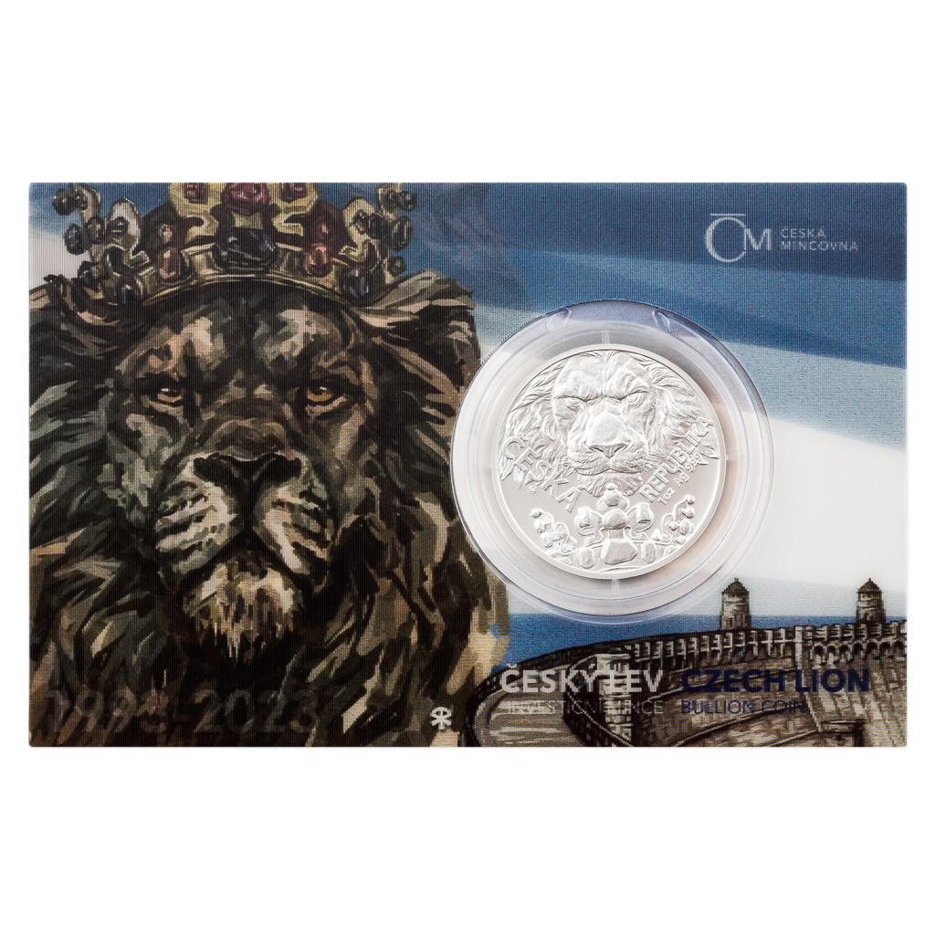 Strieborná uncová investičná minca Český lev 2023 štandard - ČÍSLOVANÉ - Numizmatika