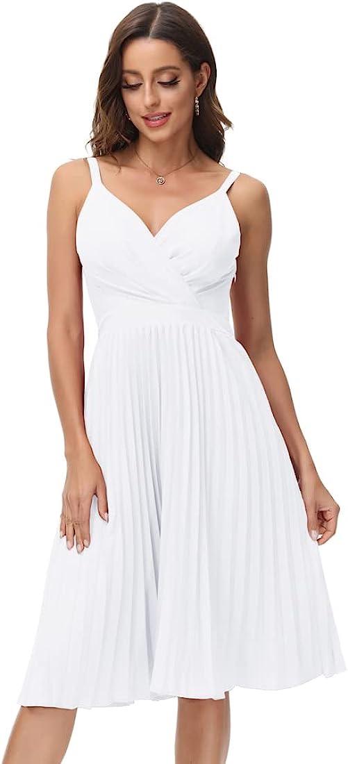 Biele šaty do A so skladanou sukňou veľkosť M - Dámske oblečenie