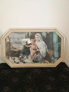 Obraz - Pána maria s ježiškom a holubmi