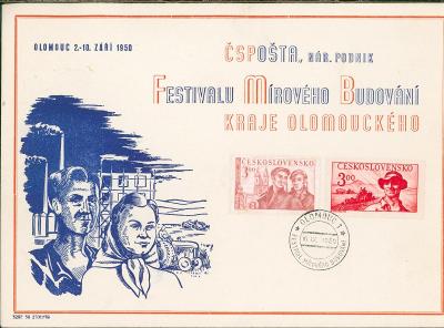 10B6275 Oficiální tisk - Olomouc - festival mírového budování 1950