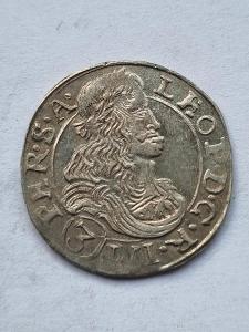 Strieborne 3krejcar 1682 KutnéHory. Leopold I.