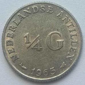 Nizozemské Antily 1/4 Gulden 1965, stříbro