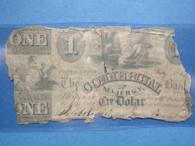 USA 1 DOLLAR 1852 - COMMERCIAL BANK - NEW JERSEY - ORIGINÁL - 171 LET
