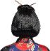 Čierna parochňa gejša ázijská stredne dlhá s paličkami - Kozmetika a parfémy