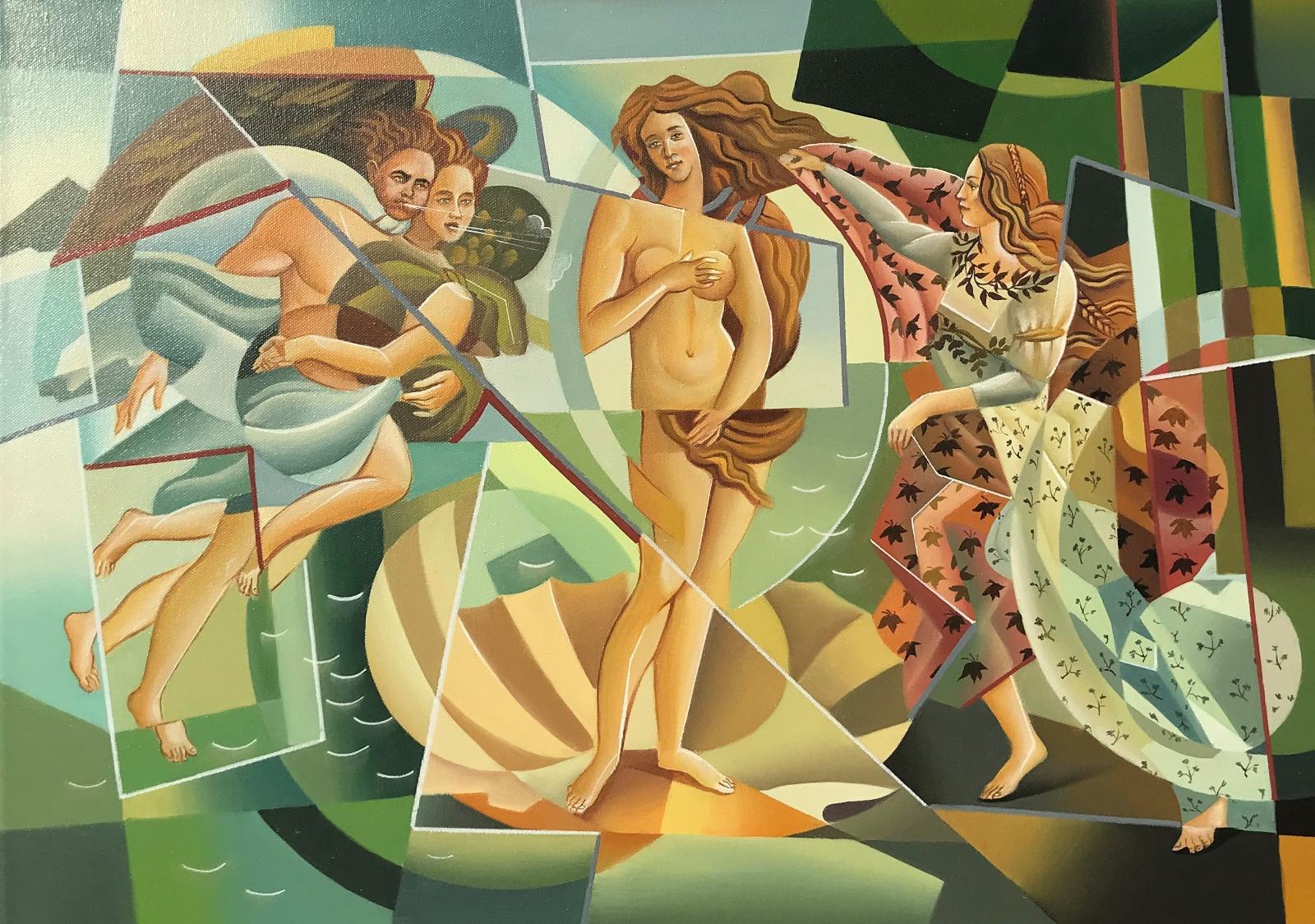 Apollonas Soben «Kubistické zrodenie Venuše» na poctu Sandru Botticelli - Starožitnosti a umenie
