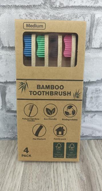 Sada bambusových kartáčků na zuby 4ks 