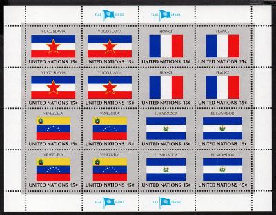 OSN04 - vlajky členských států - TL1980 - za nominále (též FDC UNESCO)