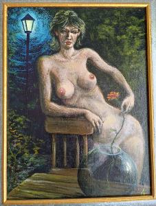 Obraz -Ženy akt malované na sololitu 