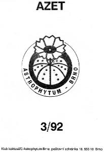 Zpravodaj Azet 3-92 Klub kaktusářů Astrophytum Brno
